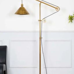 Kapoor E Illuminations Holborn Classic Dome Antique Brass Metal Swivel Arm Floor Lamp-image-22