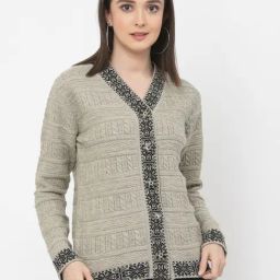 Kalt Grey Self Design Cardigan-picture-25