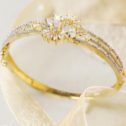 Manuvi Jewels Gold Metal Bracelet-image-32