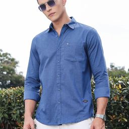 Thomas Scott Classic Slim Fit Spread Collar Roll-Up Sleeves Pure Cotton Casual Shirt-picture-15