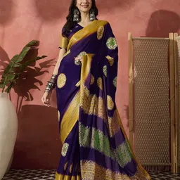 Sangria Fabric Printed Saree With Blouse-image-8