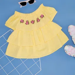 YU by Pantaloons Girls Floral Embroidered Layered Cotton A-Line Dress-picture-18