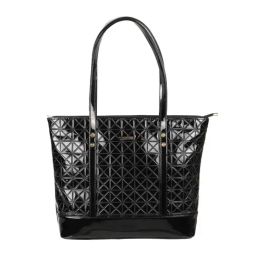 Metro Black Textured Medium Tote Bag-42