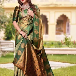 jayant creation Green Art Silk Barasi Sarees-picture-8