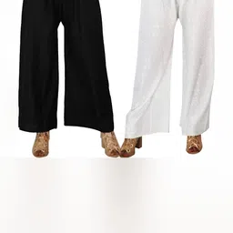 MIXFIT Women Pack of 2 High-Rise Wide Leg Pleated Trousers-picture-24