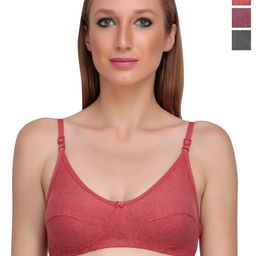 Liigne Pack Of 3 Full Coverage Non Padded Cut And Sew T-shirt Bra With All Day Comfort-image-7