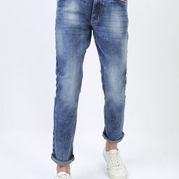 HIGHLANDER Men Blue Slim Fit Heavy Fade Stretchable Jeans-image-80