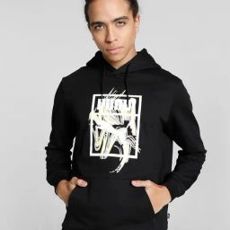 Puma Black Regular Fit Printed Cotton Hooded Sweatshirt-picture-45