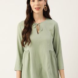 Bani Women Tie-Up Neck Gathered Top-image-102
