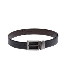 amicraft Men Black & Coffee Brown Textured Reversible Leather Belt-image-89