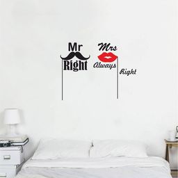 rawpockets Black & Red Mr Right and Mrs Always Right Husband & Wife Wall Stickers-4