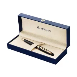 Waterman Expert Blue Ball Pen Fine Gold Trim Mars Black Body Color, 9000017133-image-19