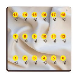 CVANU Beige & Yellow Printed Wooden 18 Hooks Key Holder-picture-12