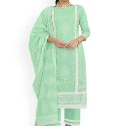 DRAVINAM Trends Embroidered Pure Cotton Unstitched Dress Material-image-14