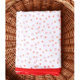 Mom's Home Organic Cotton Baby Muslin Dohar Blanket Red Heart Print - Pink-image-116