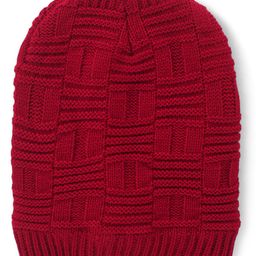 Pine Kids Woollen Cap Self Design Red - Diameter 15 cm-image-4