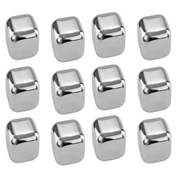 HAZEL Stainless Steel Ice Cubes Multipurpose Reusable Ice Cube, Set of 12-image-41