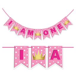 Wobbox 1st Happy Birthday Banner, Happy Birthday Decoration Items Pink -Pack Of 1-image-27