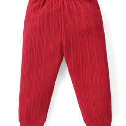 Babyhug Full Length Solid Color Thermal Pant - Red-image-96