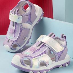 Cute Walk by Babyhug Sandals Velcro Closure with Butterfly Applique - Purple-image-31