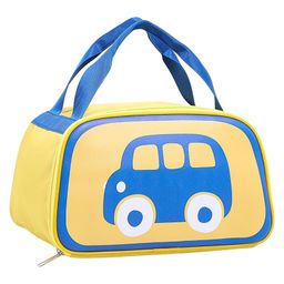 House of Quirk Insulated Reusable Lunch Bag for Three-Layer Thick Fabric Lunch Bag for School Picnic Office Outdoor Gym Large Bus-Yellow/Blue-image-34