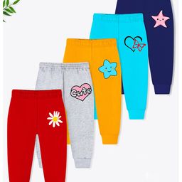 Trampoline Cotton Blend Pack Of 5 Floral & Heart Printed Pajamas - Multi Colour-picture-35