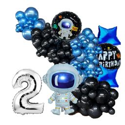 Bubble Trouble 2nd Birthday space Theme Decoration Kit for Boys Girls Kids / Astronaut Theme Birthday Decorations/Outer Space Birthday Decoration/Space Foil Kit Balloon/Sliver Colour No2Foil(26 PCS)-image-83