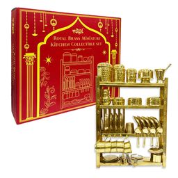 Royal Kitchen Set Brass Collectible Pretend Playset-12