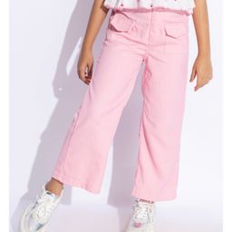 Taffykids Denim Solid Wide Legged Pant - Pink-image-68