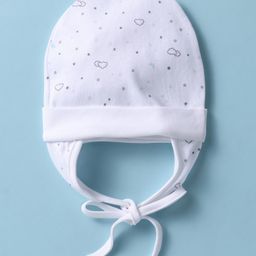 Ben Benny Interlock Knit Cap with Knot & Ear Cover with Space Theme Print White - Diameter 10.5 cm-28