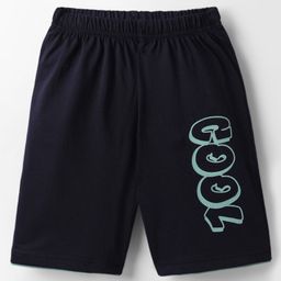 Taeko Single Jersey Knit Shorts With Text Print - Navy Blue-image-85