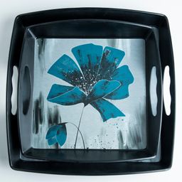Superware Melamine Serving Tray Set Trayo Ink Blossom Matte (Set of 2)-image-31