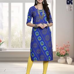 HERE&NOW Women Pack Of 2 Ethnic Motifs Printed Crepe Knee Length Kurta-38