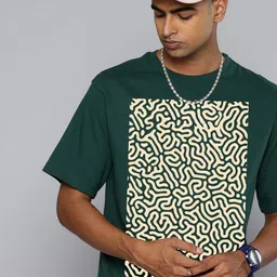 Moda Rapido Men Abstract Printed Round Neck Cotton Relaxed Fit T-shirt-picture-47