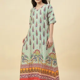 The Kaftan Company Women Ethnic Motifs Printed Maxi Nightdress-image-46