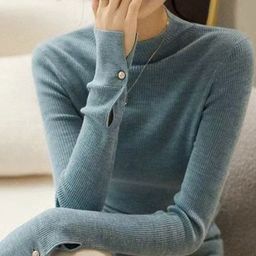 StyleCast Women Striped Mock Collar Cashmere Pullover-picture-38
