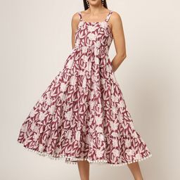 CORSICA Women Floral Print Fit & Flare Midi Dress-image-78