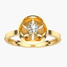 VALANOVA Women Sterling Silver Plated 18 Kt Lab Grown Yellow Gold Diamond Ring-image-99