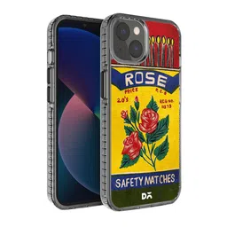 DailyObjects Yellow & Red Printed Rose Matchbox iPhone 13 Phone Case image 1