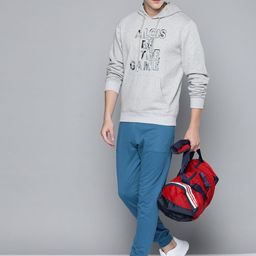 Alcis Men Grey Printed Hooded Sweatshirt-image-29