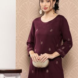 Yufta Women Ethnic Motifs Printed Regular Kurta with Trousers-image-17