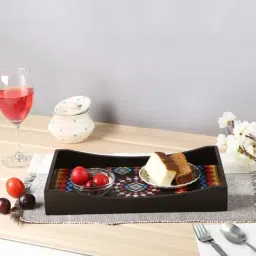 Crayton Geometric MDF Rectangular Serving Tray - Set of 1-35