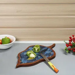 Crayton Blue Leaf Serving Tray - Set of 1-picture-33