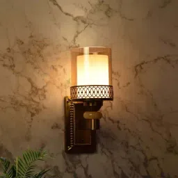 Kapoor E Illuminations Golden Colfax Designer Trim Double Glass Wall Light-image-53