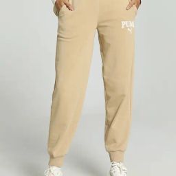Puma Beige Logo Print Sports Joggers-image-54