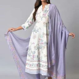 W Purple Cotton Printed Dupatta-picture-18