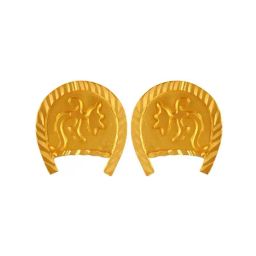 P.C. Chandra Jewellers 22k Gold Kulo Shaped Floral Detailing Stud Earrings-image-63