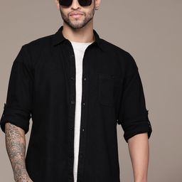 Roadster Men Comfort Roll-Up Sleeves Pure Cotton Casual Shirt-image-11