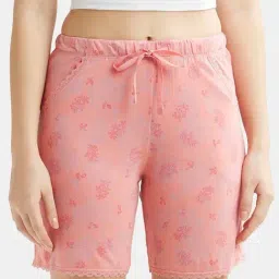 Jockey RX10 Women's Micro Modal Cotton Printed Shorts with Lace Trim on Pockets (Prints May Vary)-picture-37