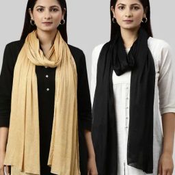 TWIN BIRDS Gold & Black Dupatta - Pack of 2-picture-18